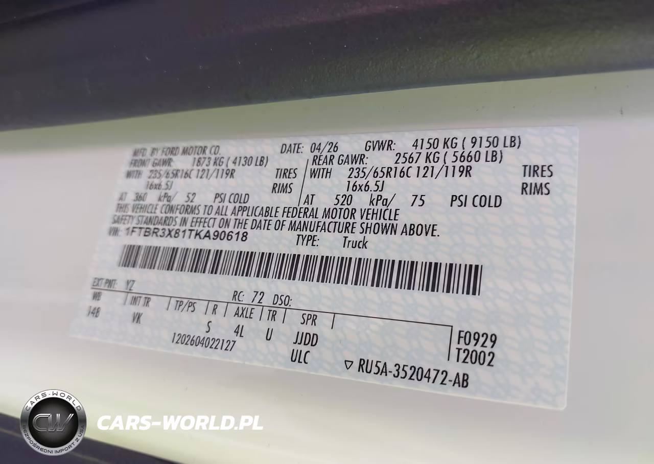 2026 Ford Transit-250 Cargo Van VIN:1FTBR3X81TKA90618 - 9