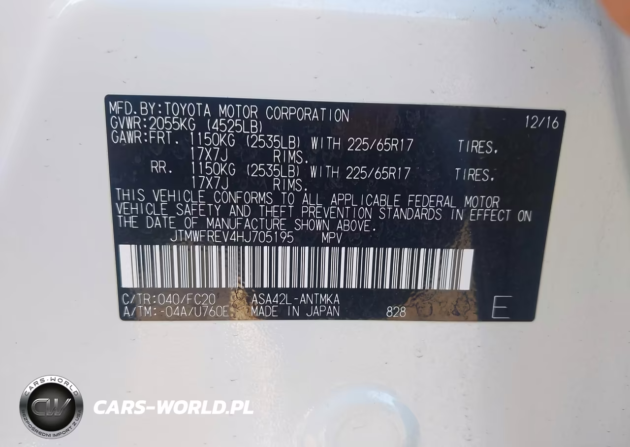 2017 Toyota Rav4 Xle VIN:JTMWFREV4HJ705195 - 9