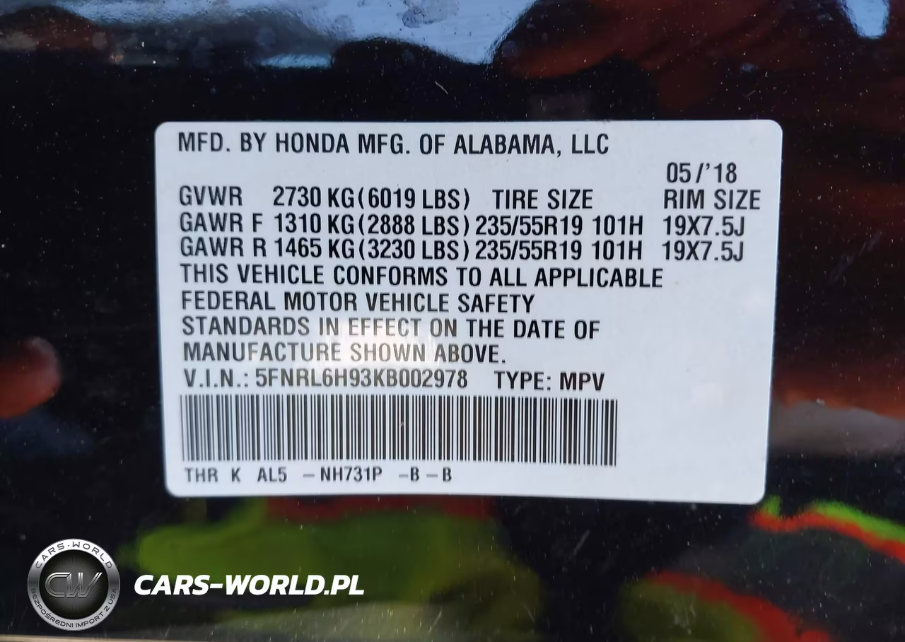 2019 Honda Odyssey Elite VIN:5FNRL6H93KB002978 - 9