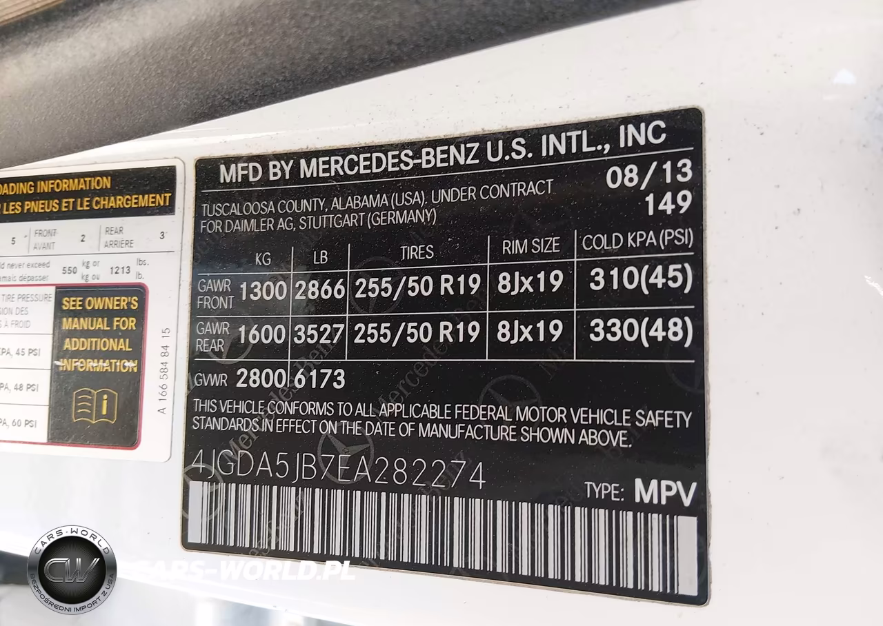 2014 Mercedes-Benz Ml 350 VIN:4JGDA5JB7EA282274 - 9