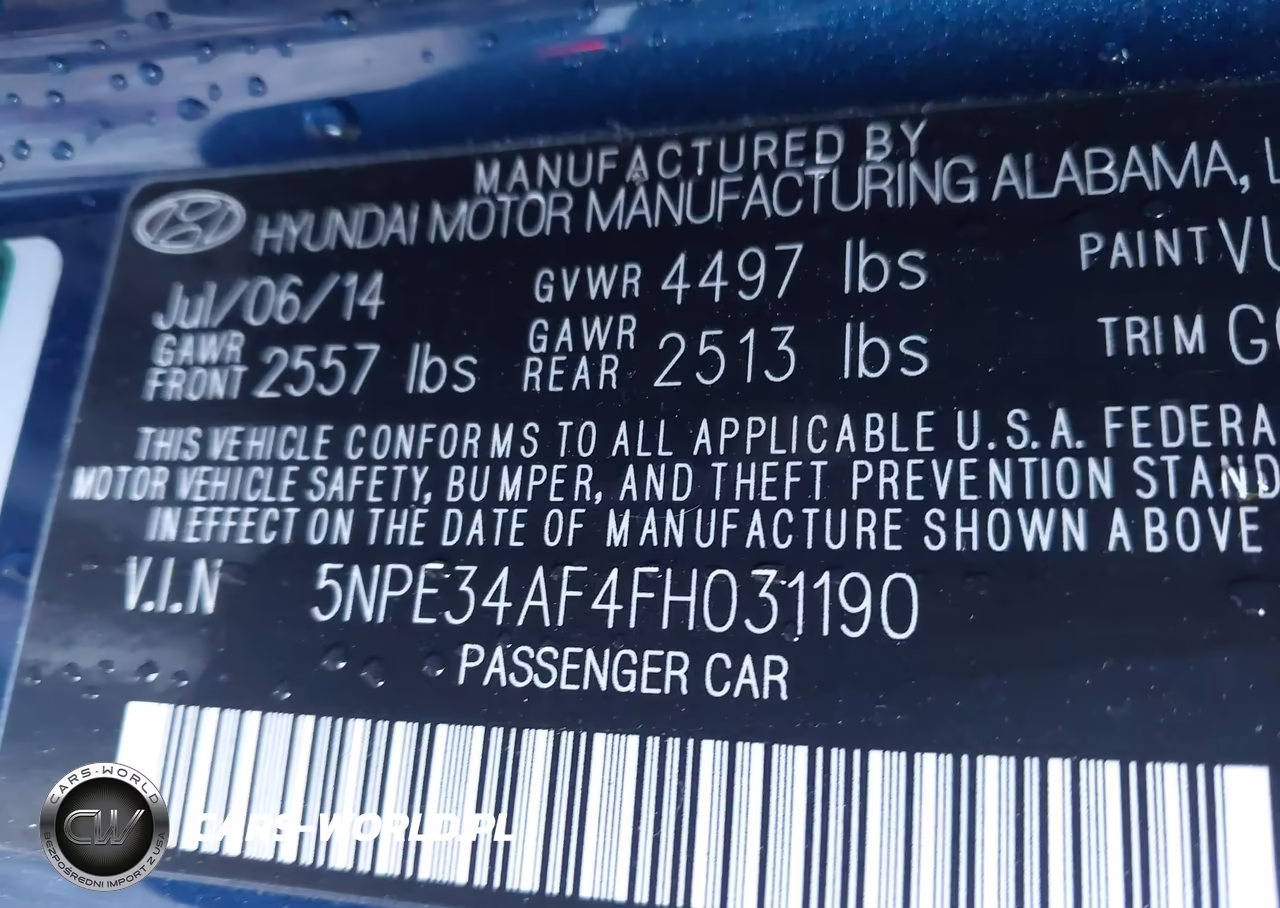 2015 Hyundai Sonata Limited VIN:5NPE34AF4FH031190 - 9