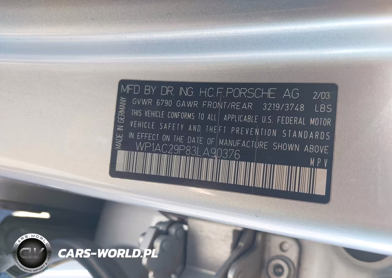 2003 Porsche Cayenne Turbo VIN:WP1AC29P83LA90376 - 9