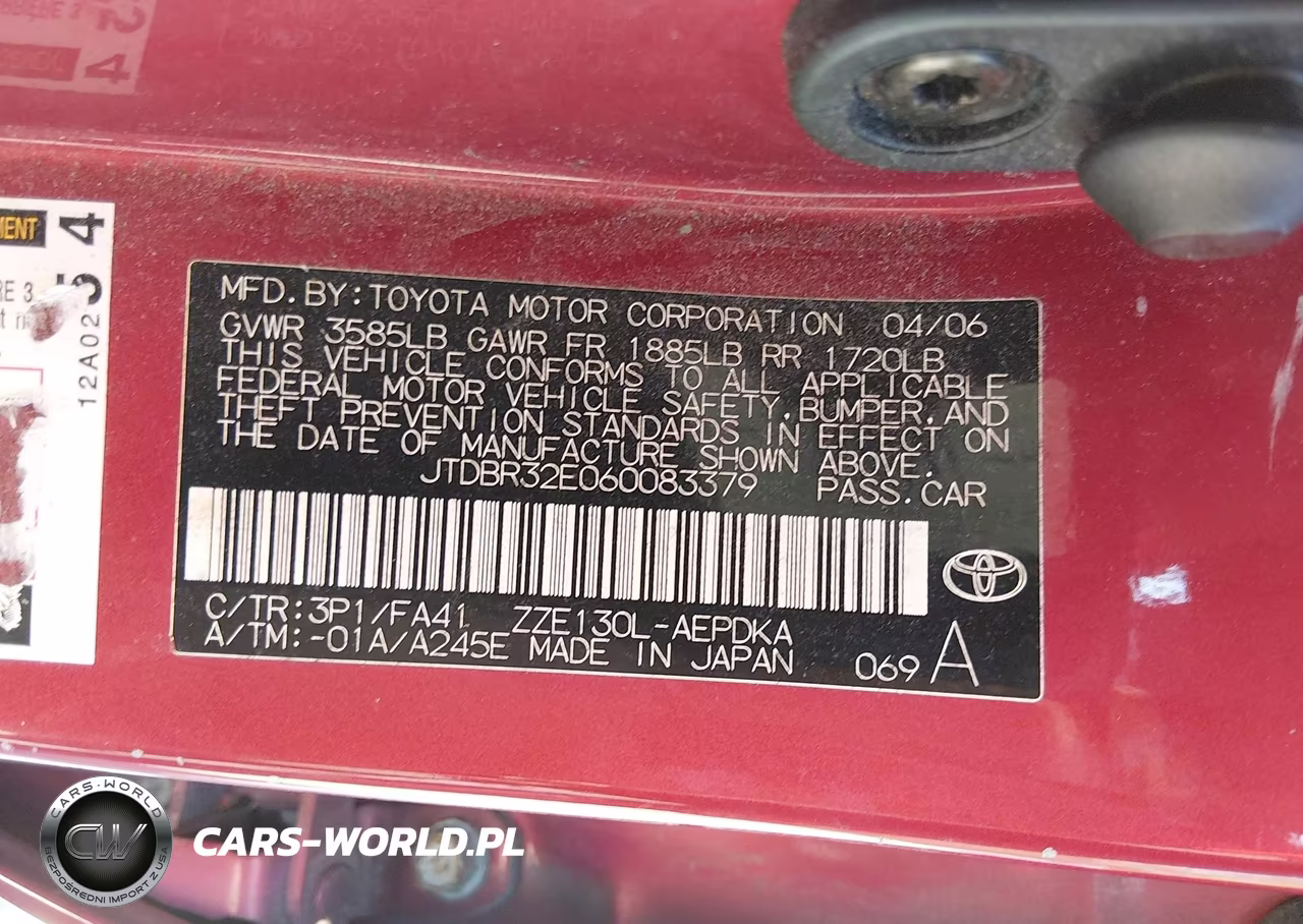 2006 Toyota Corolla Ce VIN:JTDBR32E060083379 - 9