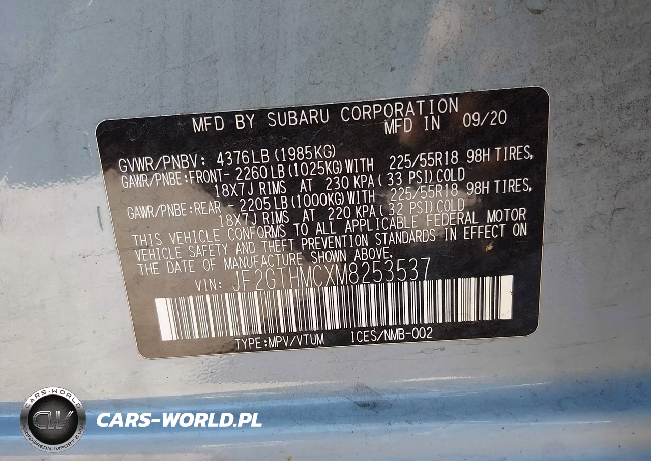 2021 Subaru Crosstrek Limited VIN:JF2GTHMCXM8253537 - 9