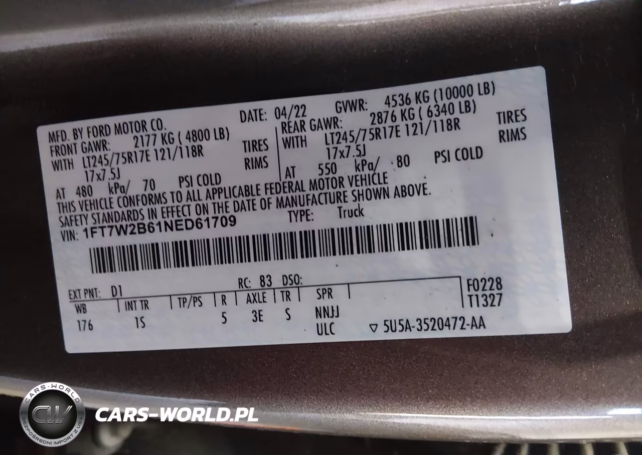 2022 Ford F-250 Xl VIN:1FT7W2B61NED61709 - 9