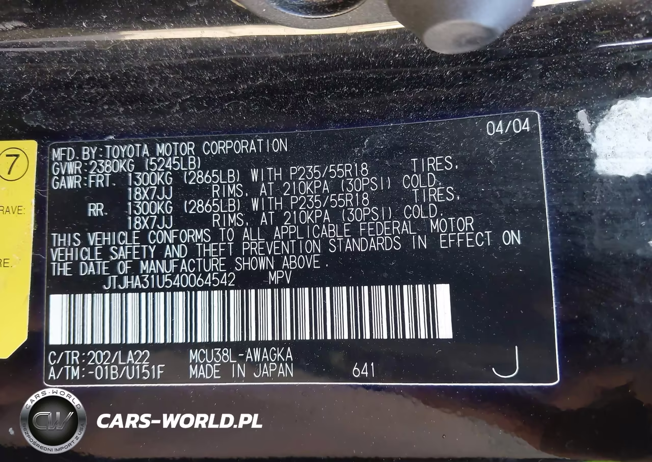2004 Lexus Rx 330 VIN:JTJHA31U540064542 - 9