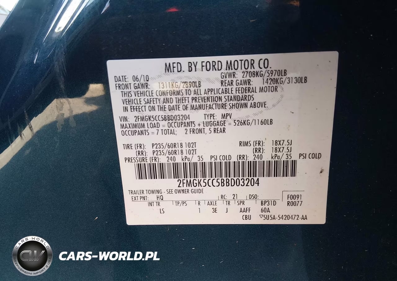 2011 Ford Flex Sel VIN:2FMGK5CC5BBD03204 - 9