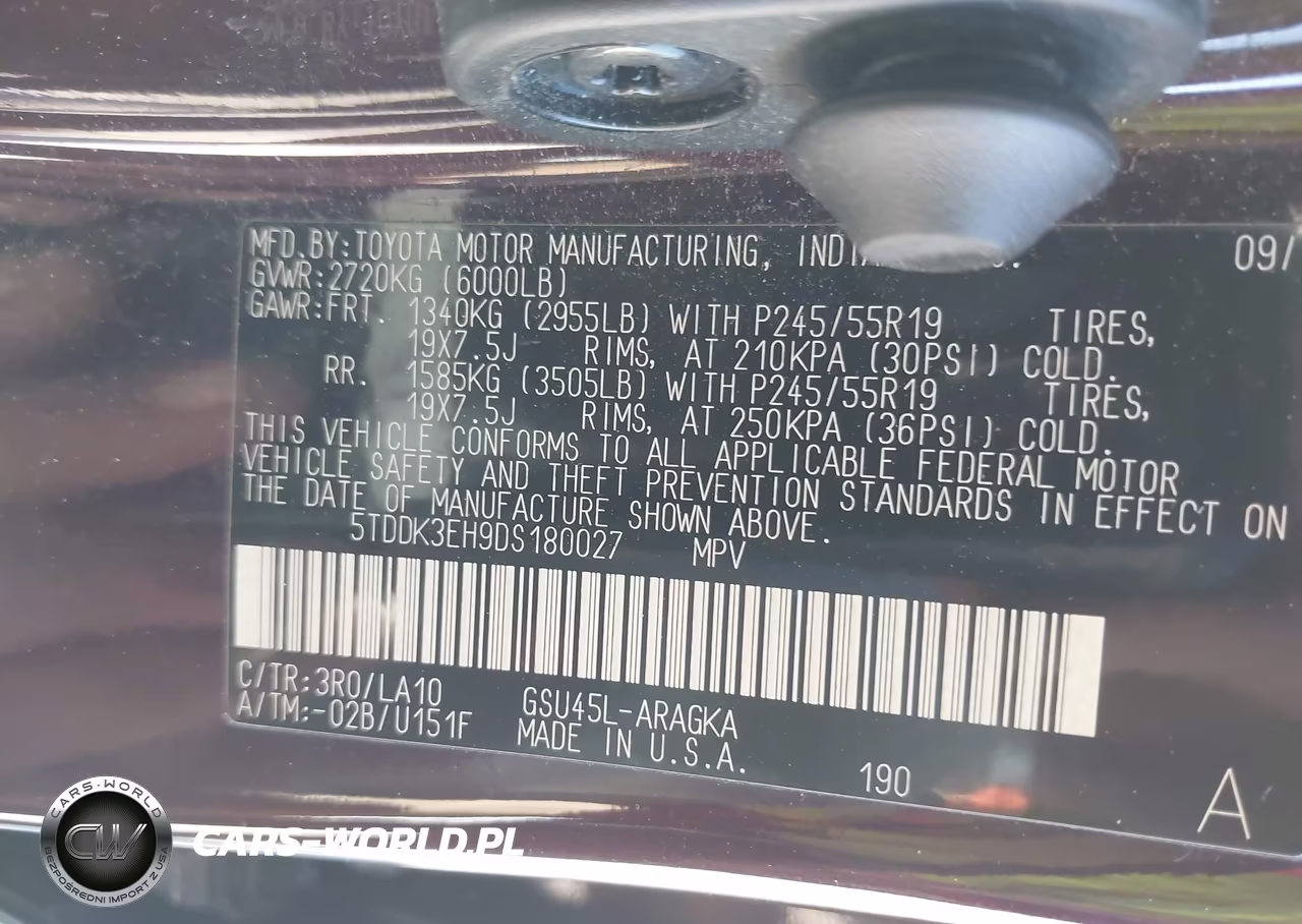 2013 Toyota Highlander Limited V6 VIN:5TDDK3EH9DS180027 - 9