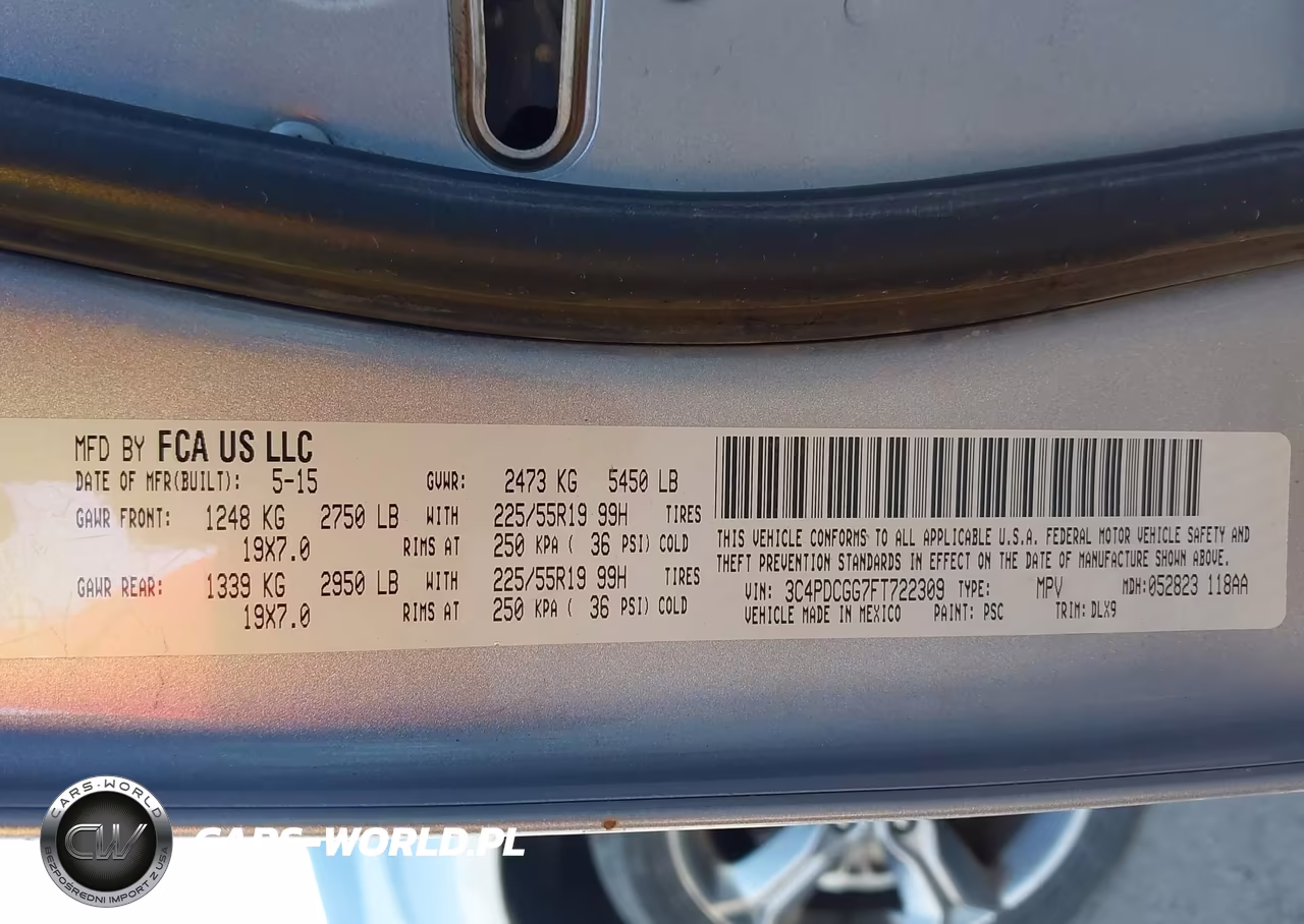 2015 Dodge Journey Crossroad VIN:3C4PDCGG7FT722309 - 9