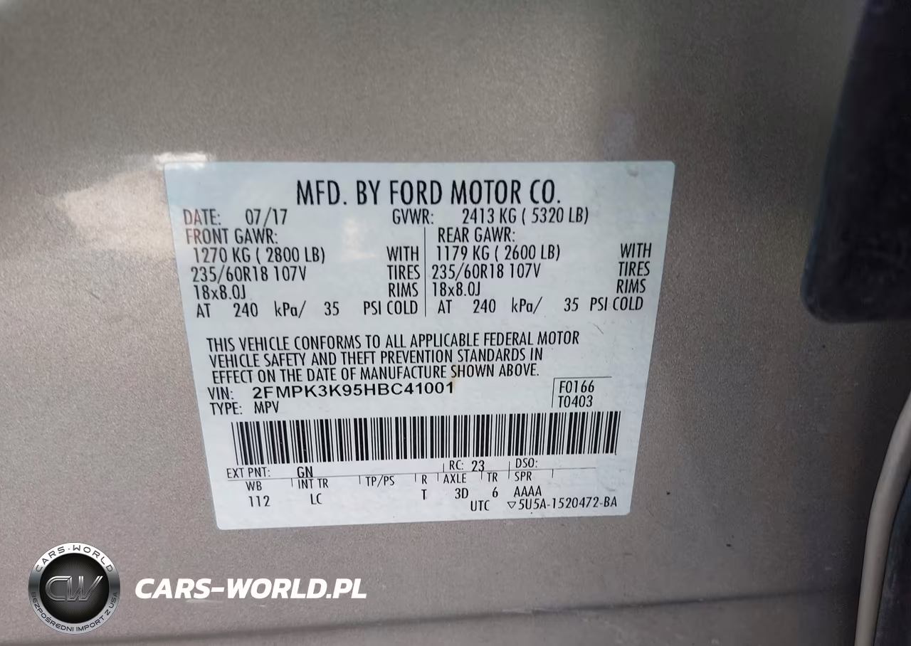 2017 Ford Edge Titanium VIN:2FMPK3K95HBC41001 - 9