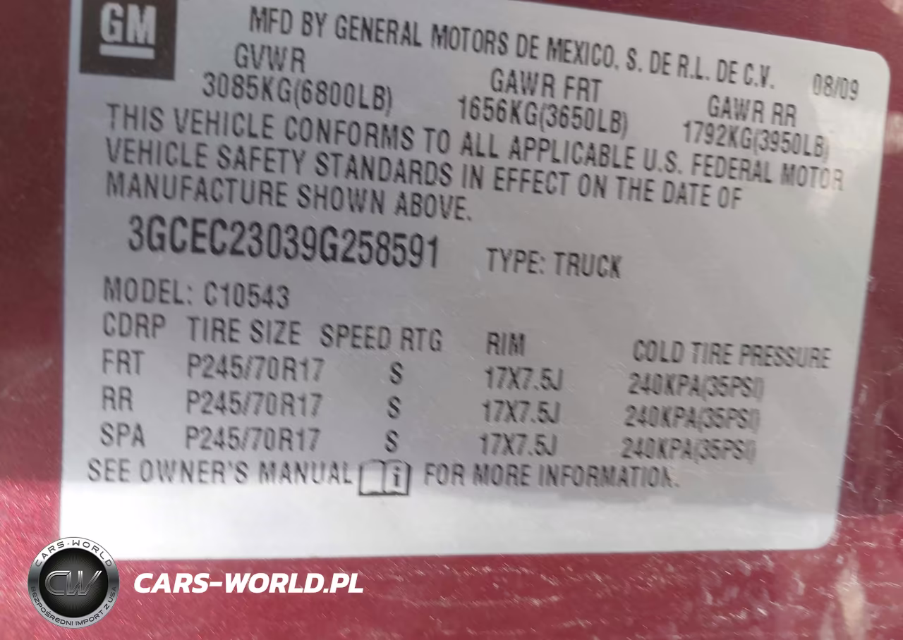 2009 Chevrolet Silverado 1500 Lt VIN:3GCEC23039G258591 - 9