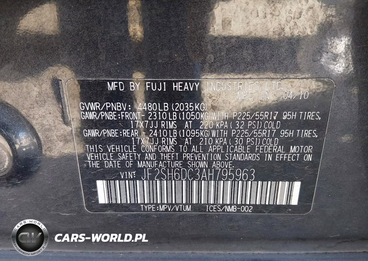 2010 Subaru Forester 2.5X Limited VIN:JF2SH6DC3AH795963 - 9