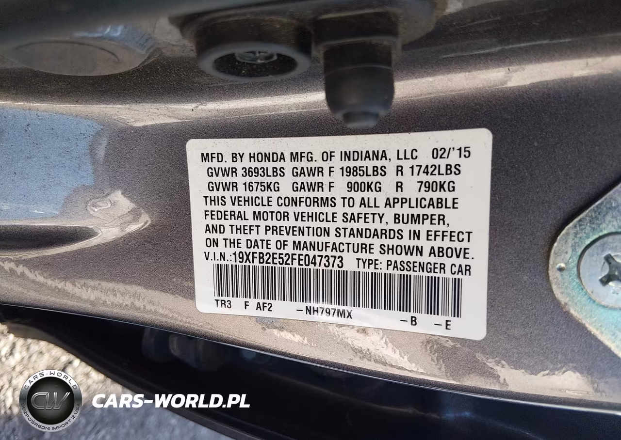 2015 Honda Civic Lx VIN:19XFB2E52FE047373 - 9