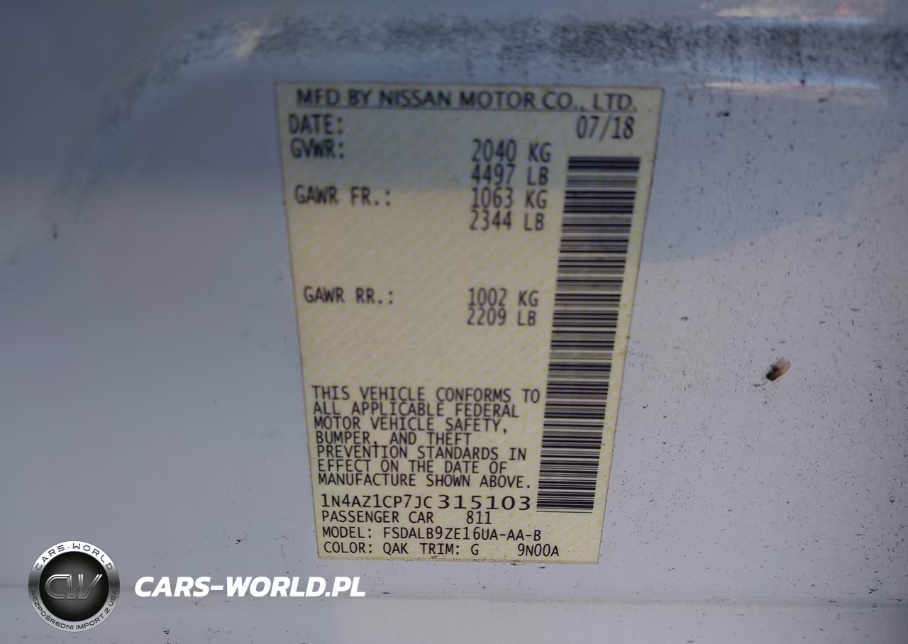 2018 Nissan Leaf S VIN:1N4AZ1CP7JC315103 - 9