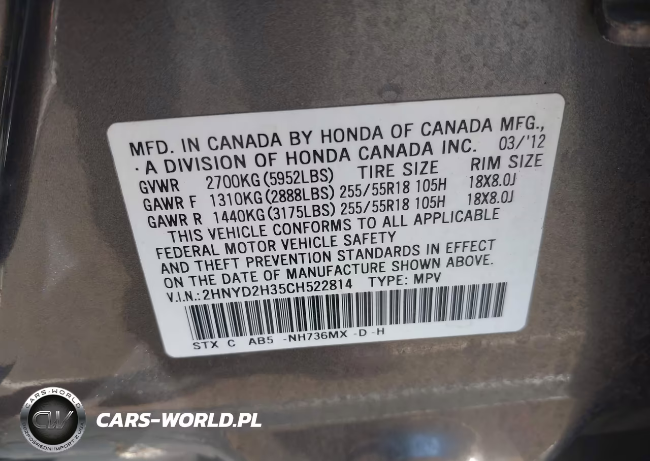 2012 Acura Mdx Technology Package VIN:2HNYD2H35CH522814 - 9