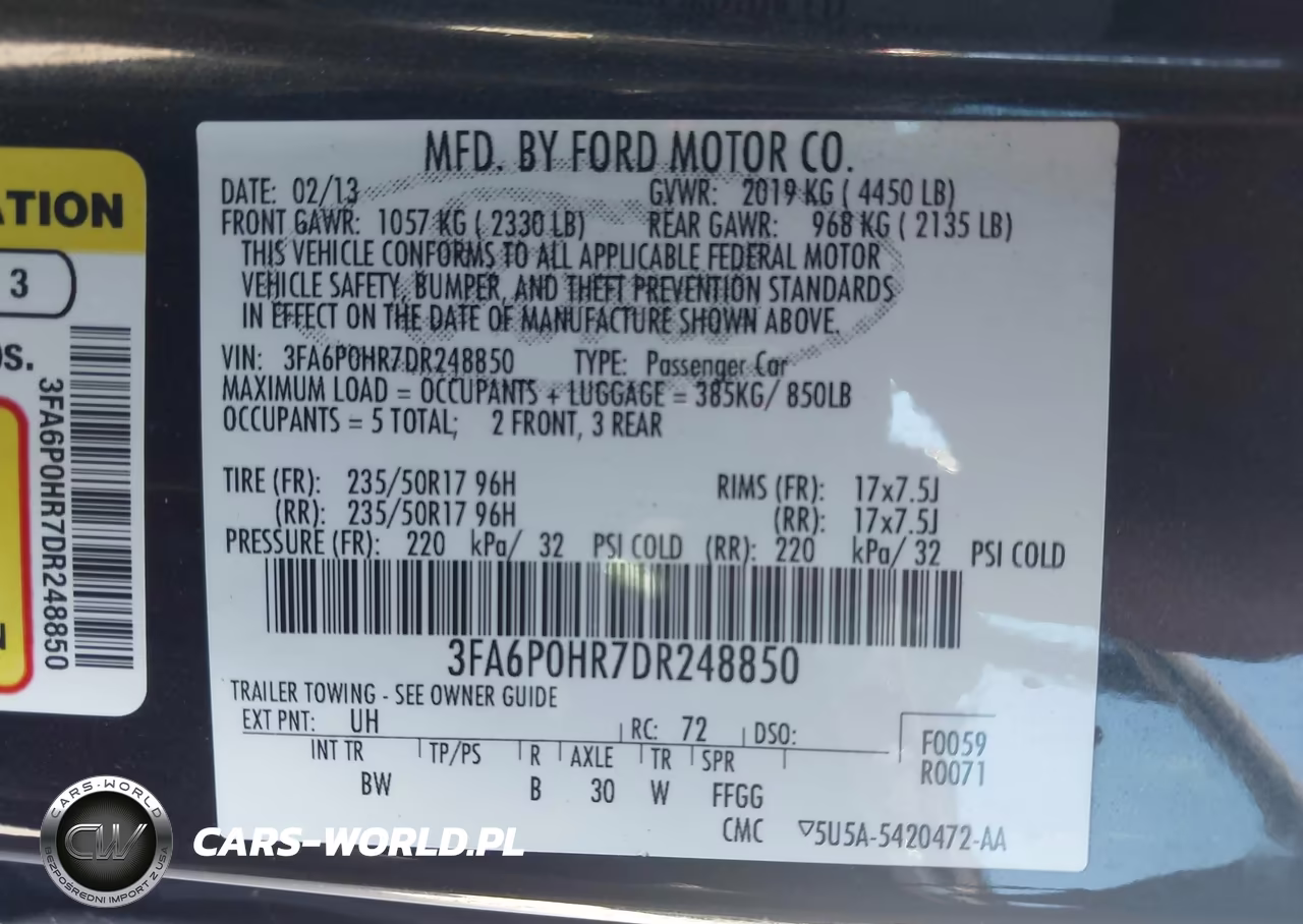 2013 Ford Fusion Se VIN:3FA6P0HR7DR248850 - 9