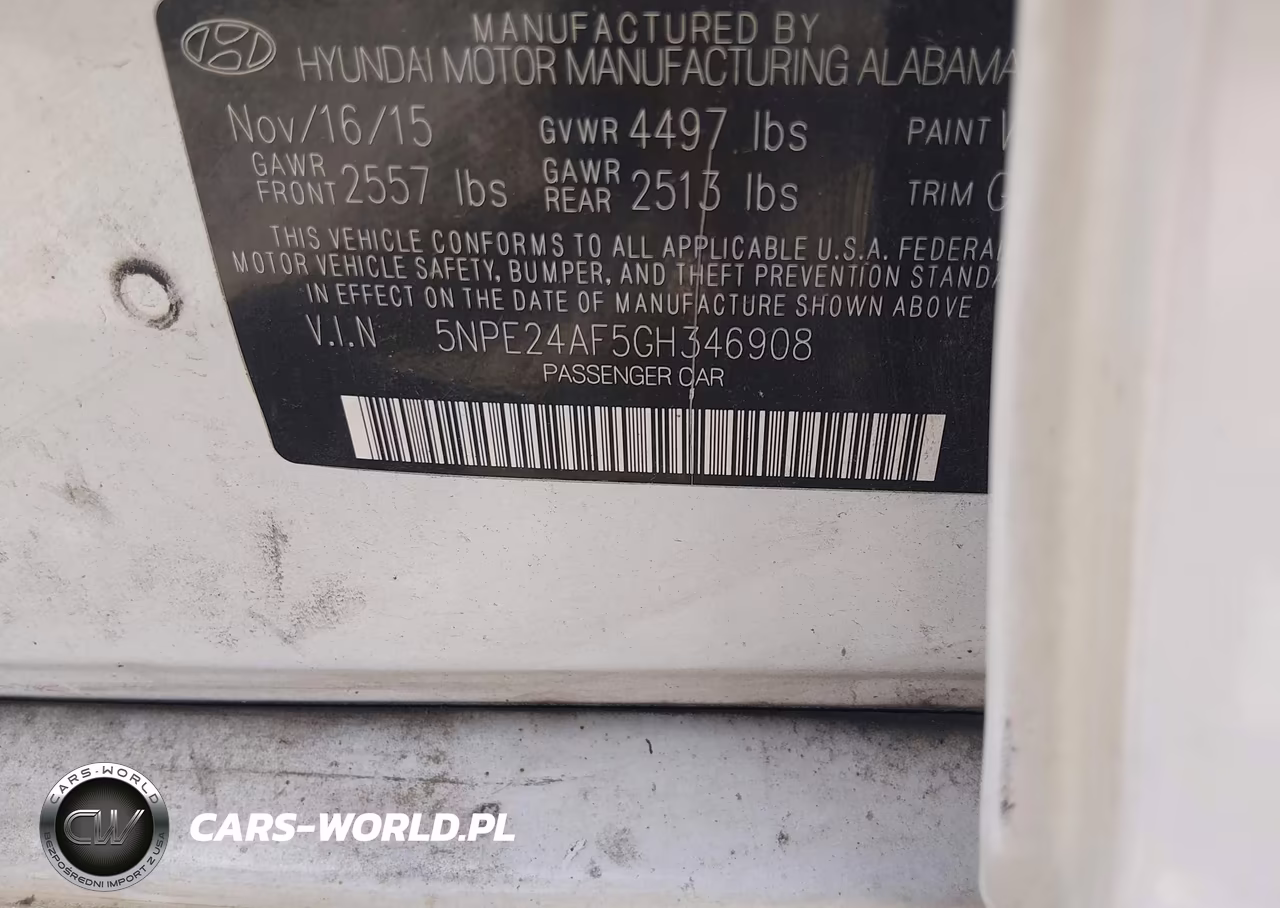 2016 Hyundai Sonata Se VIN:5NPE24AF5GH346908 - 9