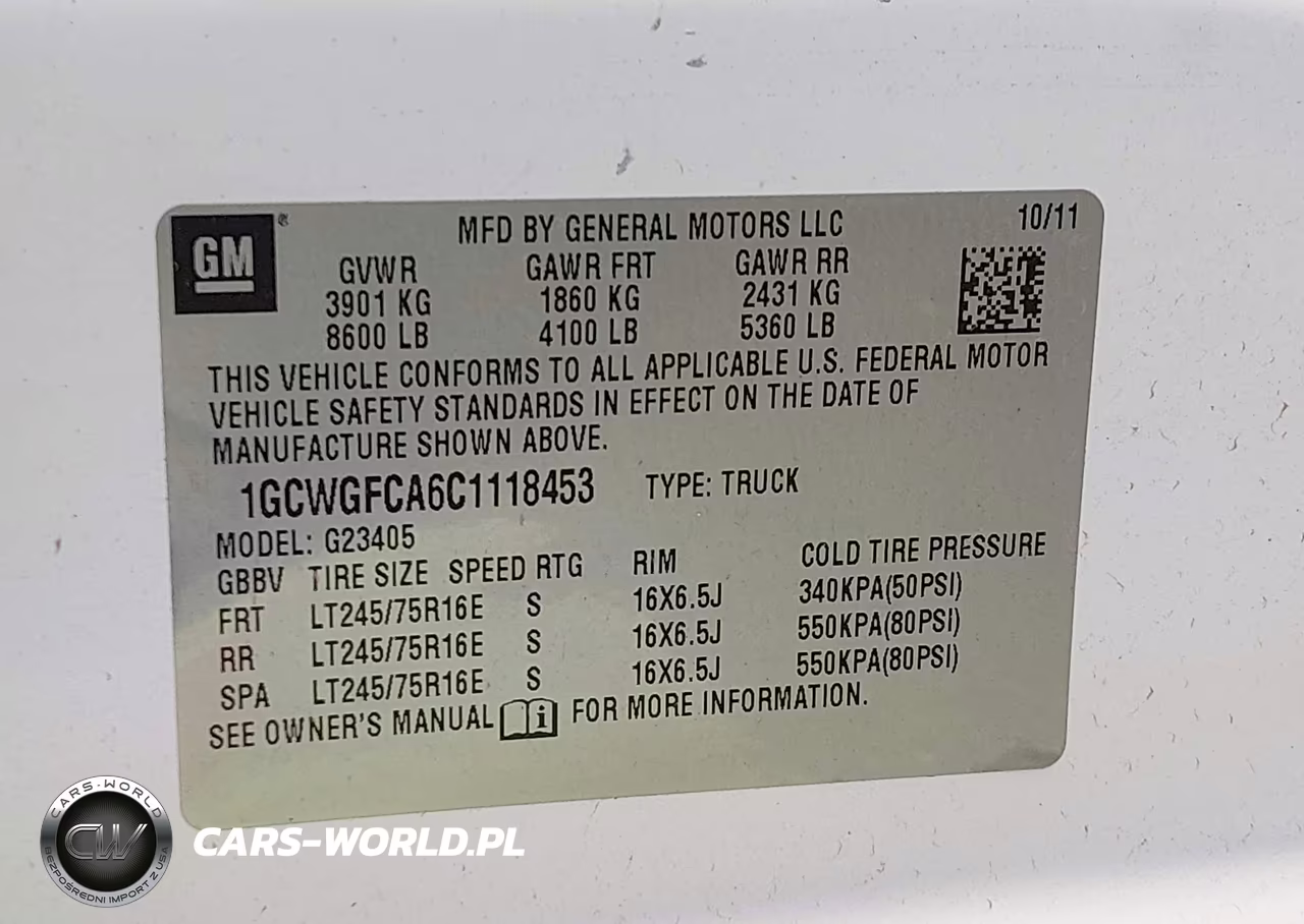 2012 Chevrolet Express 2500 Work Van VIN:1GCWGFCA6C1118453 - 9