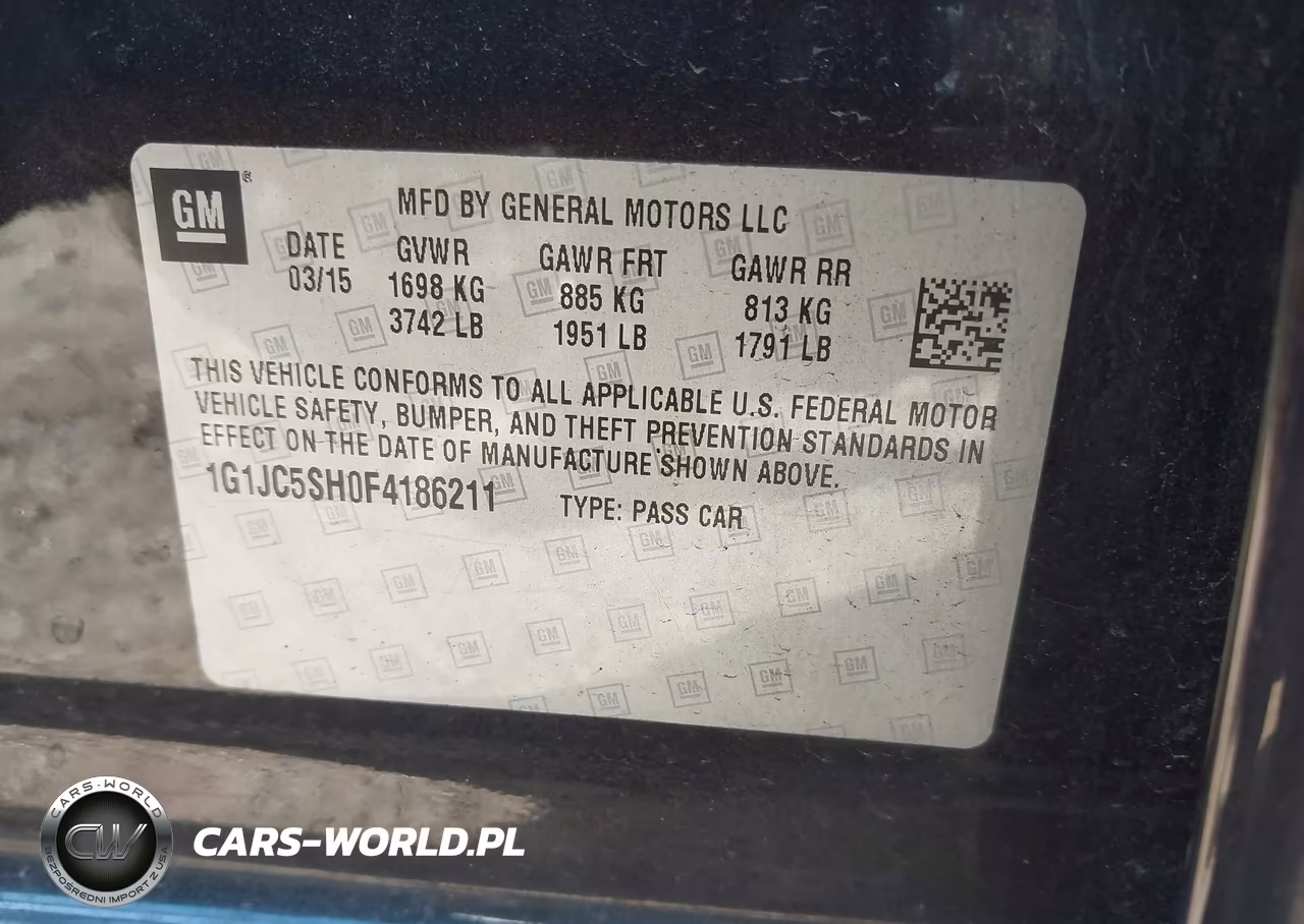 2015 Chevrolet Sonic Lt Auto VIN:1G1JC5SH0F4186211 - 9