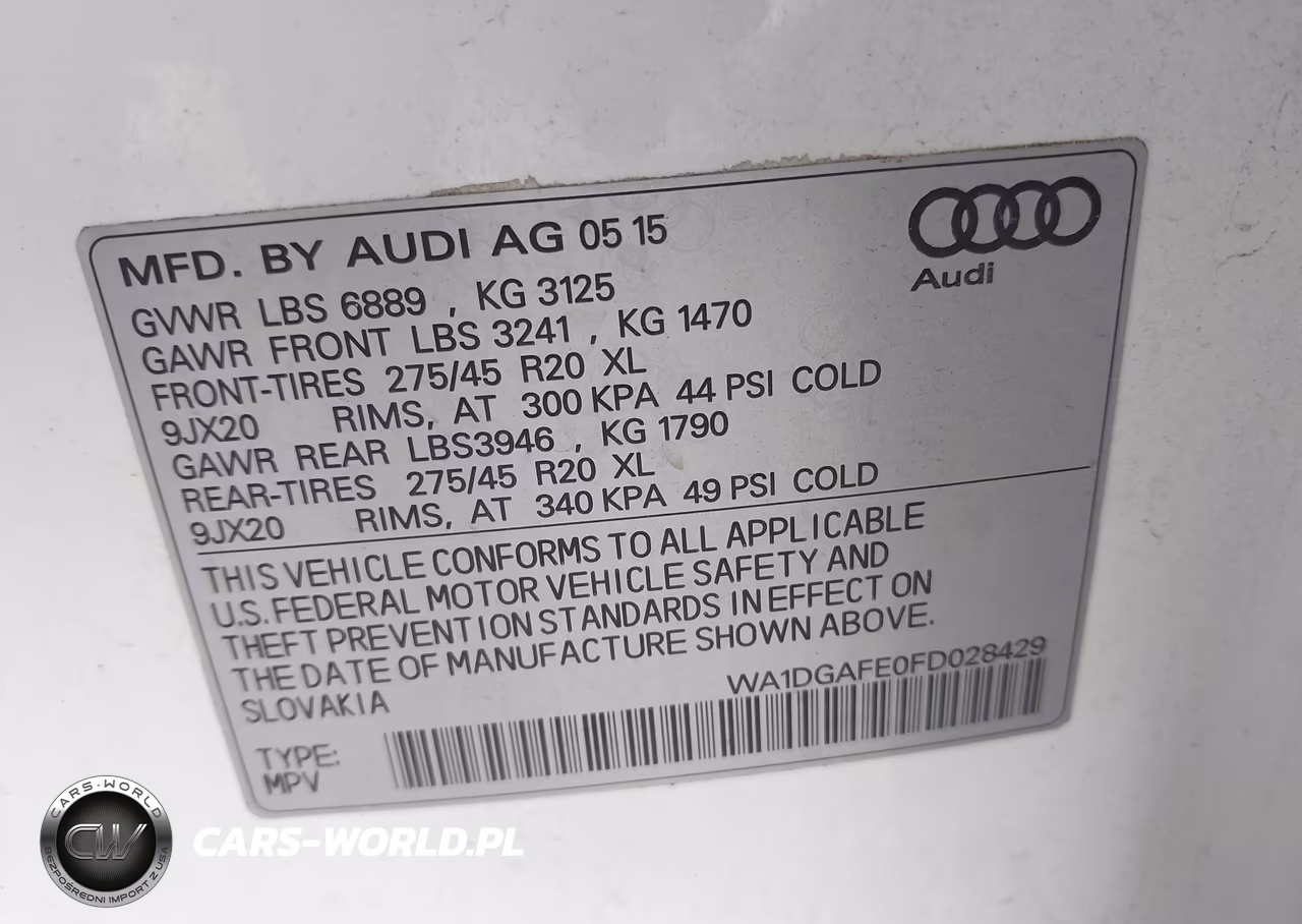 2015 Audi Q7 3.0T S Line Prestige VIN:WA1DGAFE0FD028429 - 9