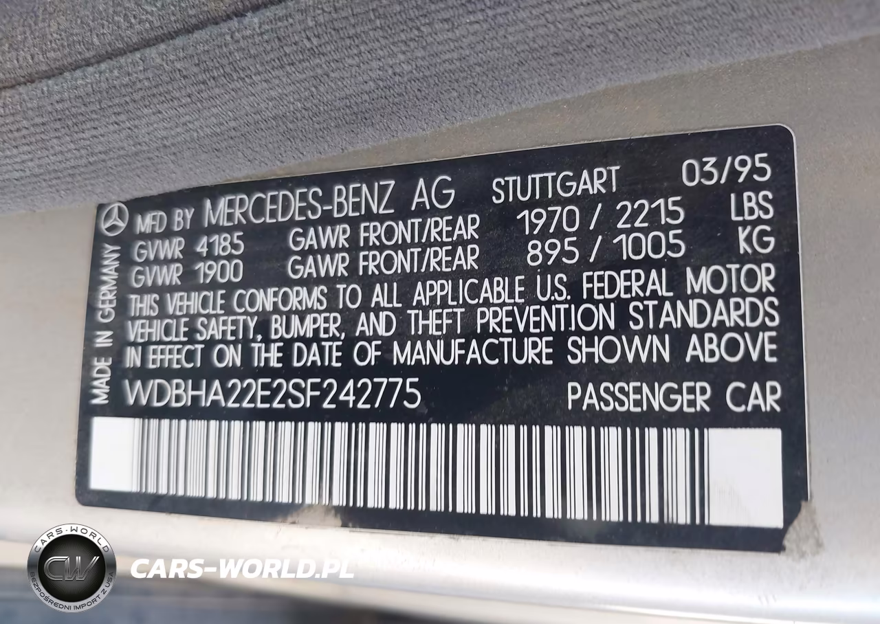 1995 Mercedes-Benz C 220 VIN:WDBHA22E2SF242775 - 9