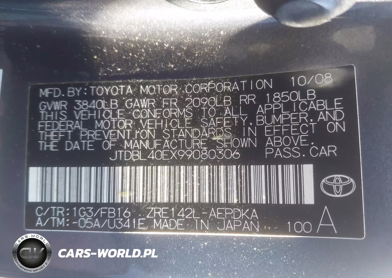 2009 Toyota Corolla VIN:JTDBL40EX99080306 - 9