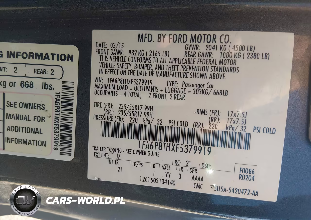 2015 Ford Mustang Ecoboost VIN:1FA6P8THXF5379919 - 9