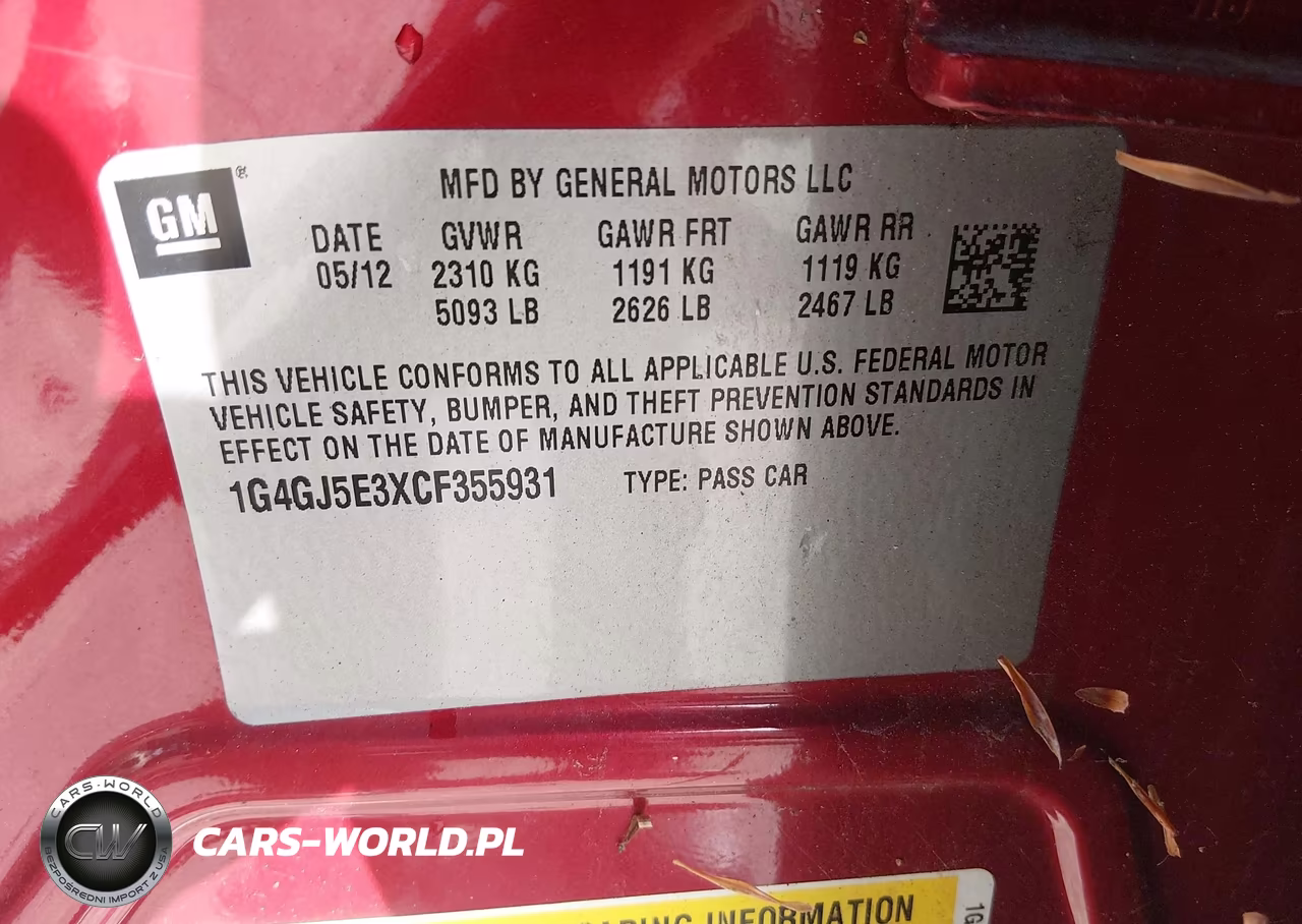 2012 Buick Lacrosse Touring Group VIN:1G4GJ5E3XCF355931 - 9