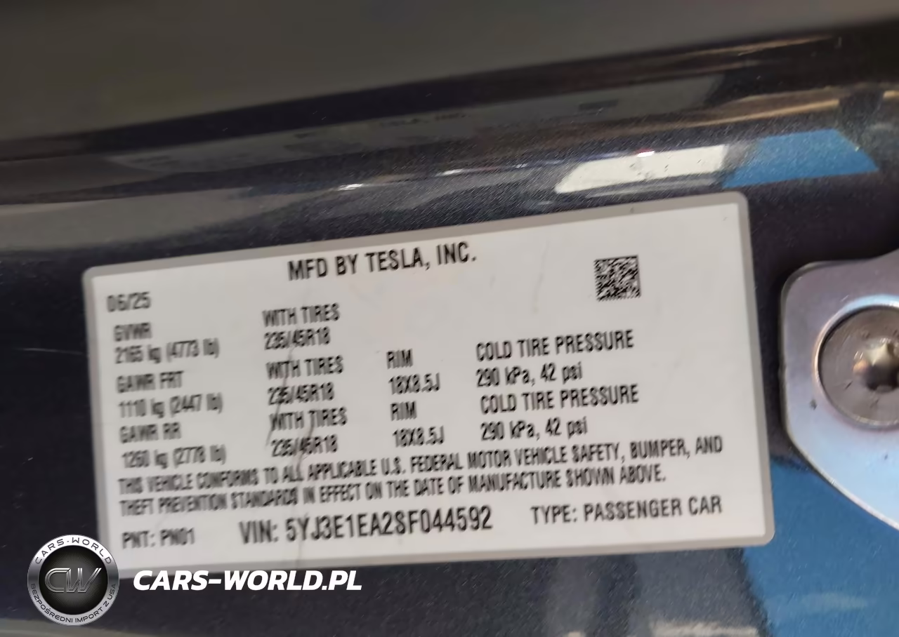 2025 Tesla Model 3 Long Range Rear-Wheel Drive-Standard Rear-Wheel Drive VIN:5YJ3E1EA2SF044592 - 9