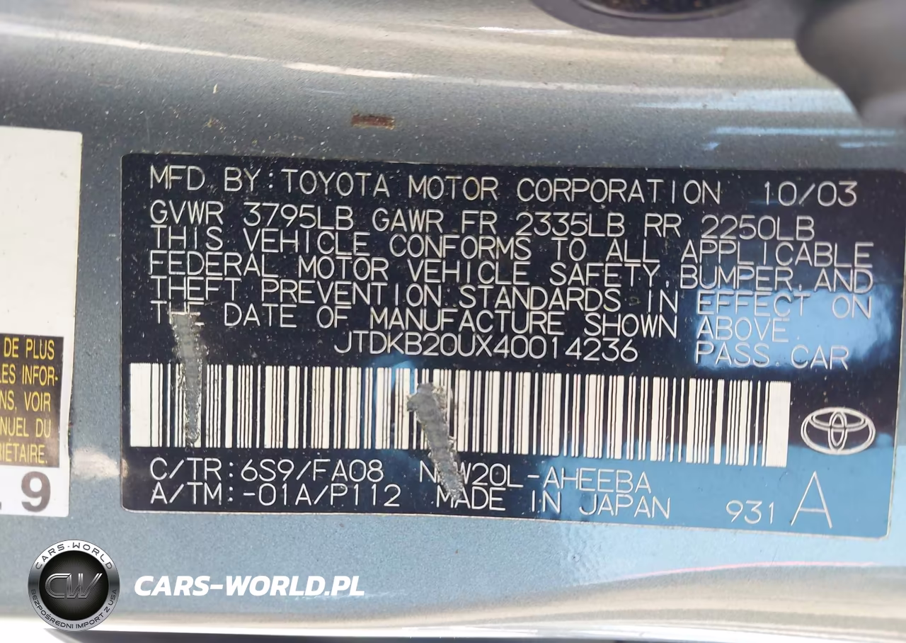 2004 Toyota Prius VIN:JTDKB20UX40014236 - 9