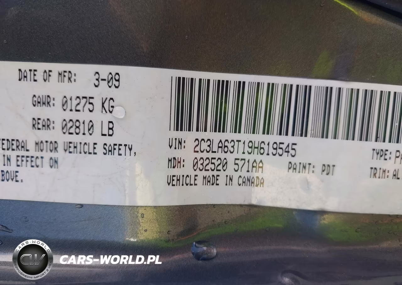 2009 Chrysler 300C Hemi VIN:2C3LA63T19H619545 - 9