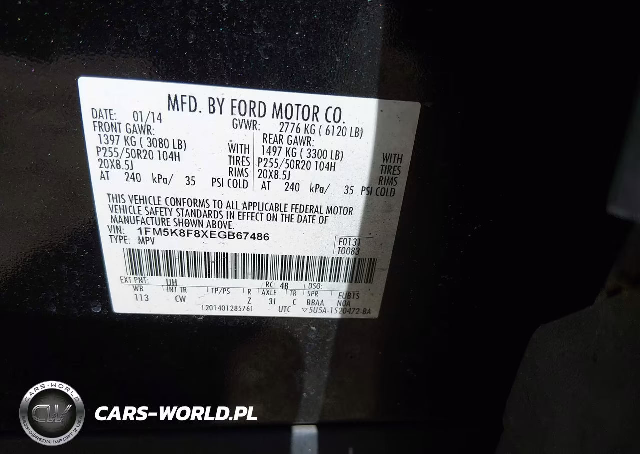2014 Ford Explorer Limited VIN:1FM5K8F8XEGB67486 - 9