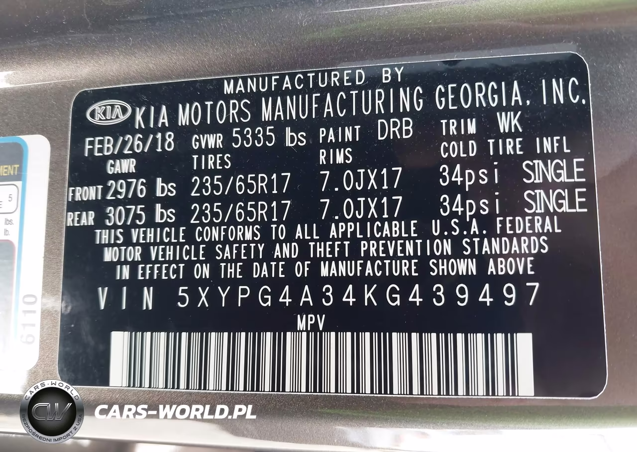 2019 Kia Sorento 2.4L Lx VIN:5XYPG4A34KG439497 - 9