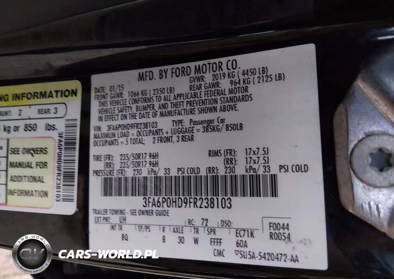 2015 Ford Fusion Se VIN:3FA6P0HD9FR238103 - 9