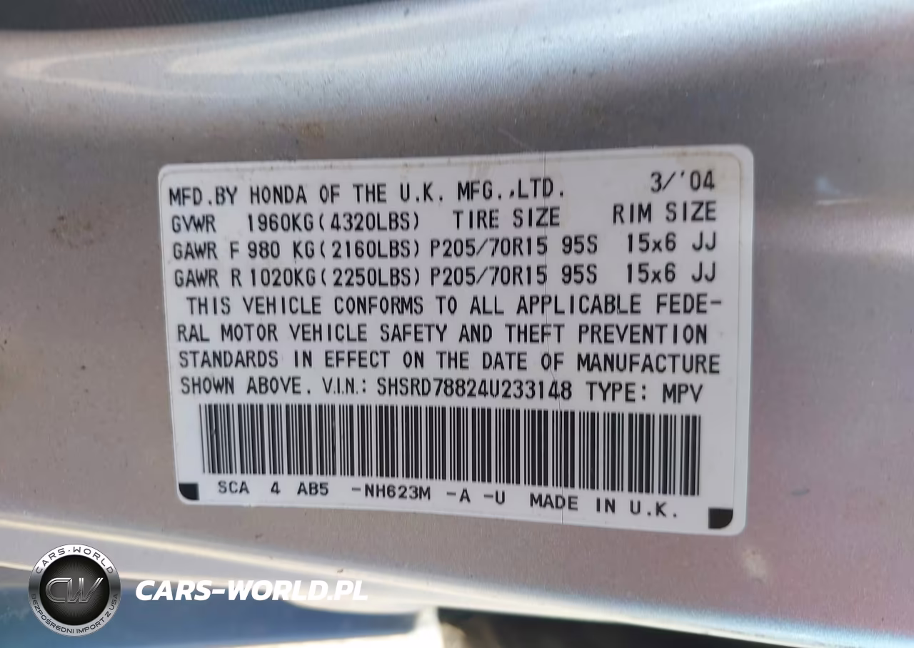 2004 Honda Cr-V Ex VIN:SHSRD78824U233148 - 9