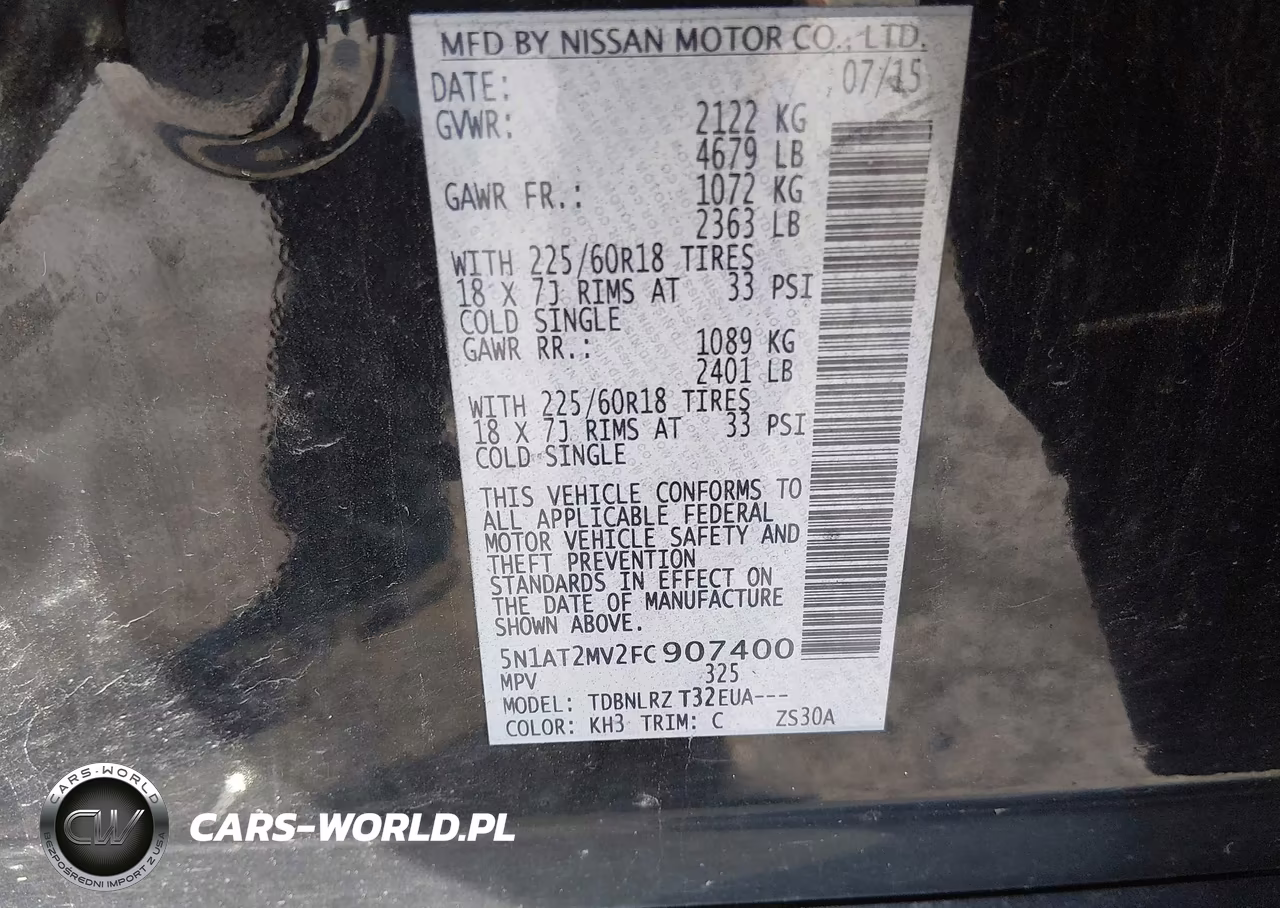 2015 Nissan Rogue Sl VIN:5N1AT2MV2FC907400 - 9