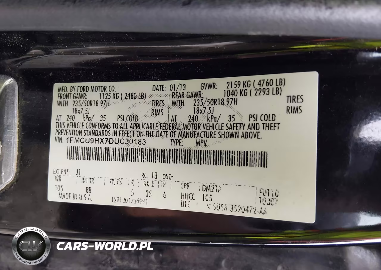 2013 Ford Escape Sel VIN:1FMCU9HX7DUC30183 - 9