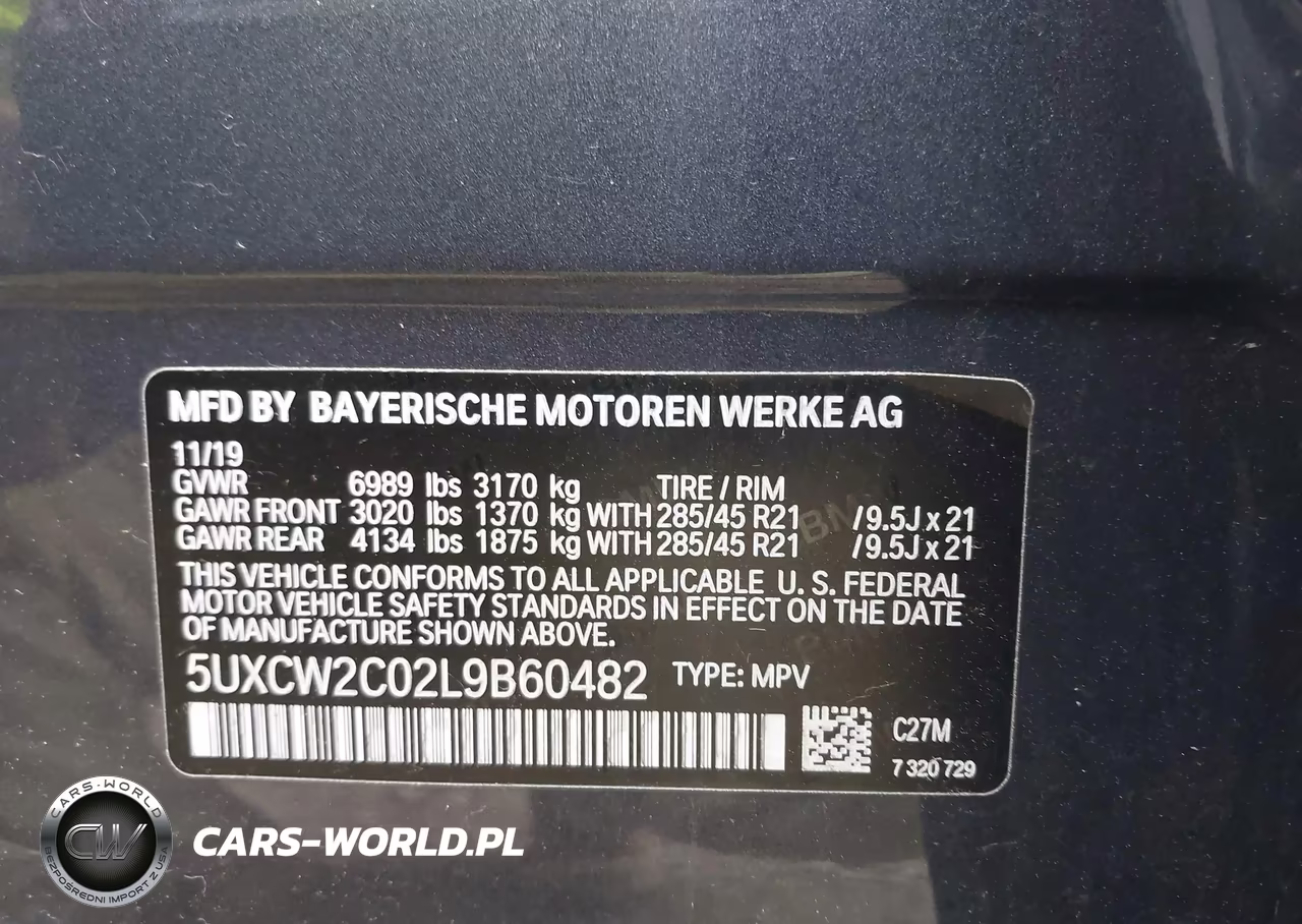 2020 BMW X7 xDrive40I VIN:5UXCW2C02L9B60482 - 9