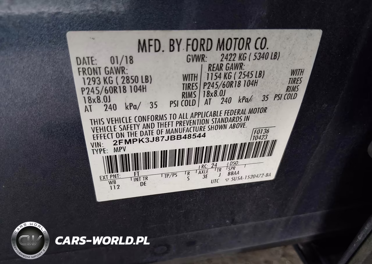 2018 Ford Edge Sel VIN:2FMPK3J87JBB48544 - 9