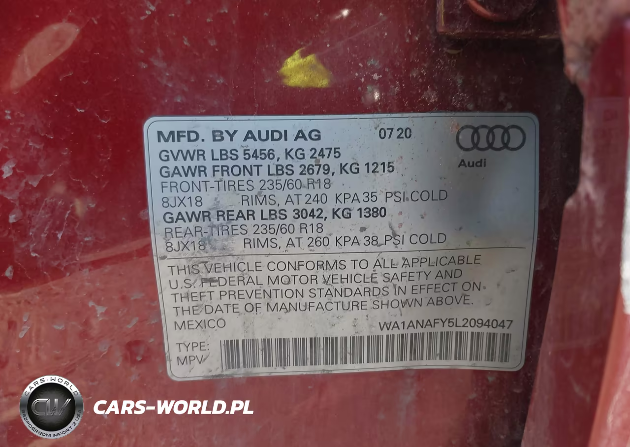 2020 Audi Q5 Premium 45 Tfsi Quattro S Tronic VIN:WA1ANAFY5L2094047 - 9