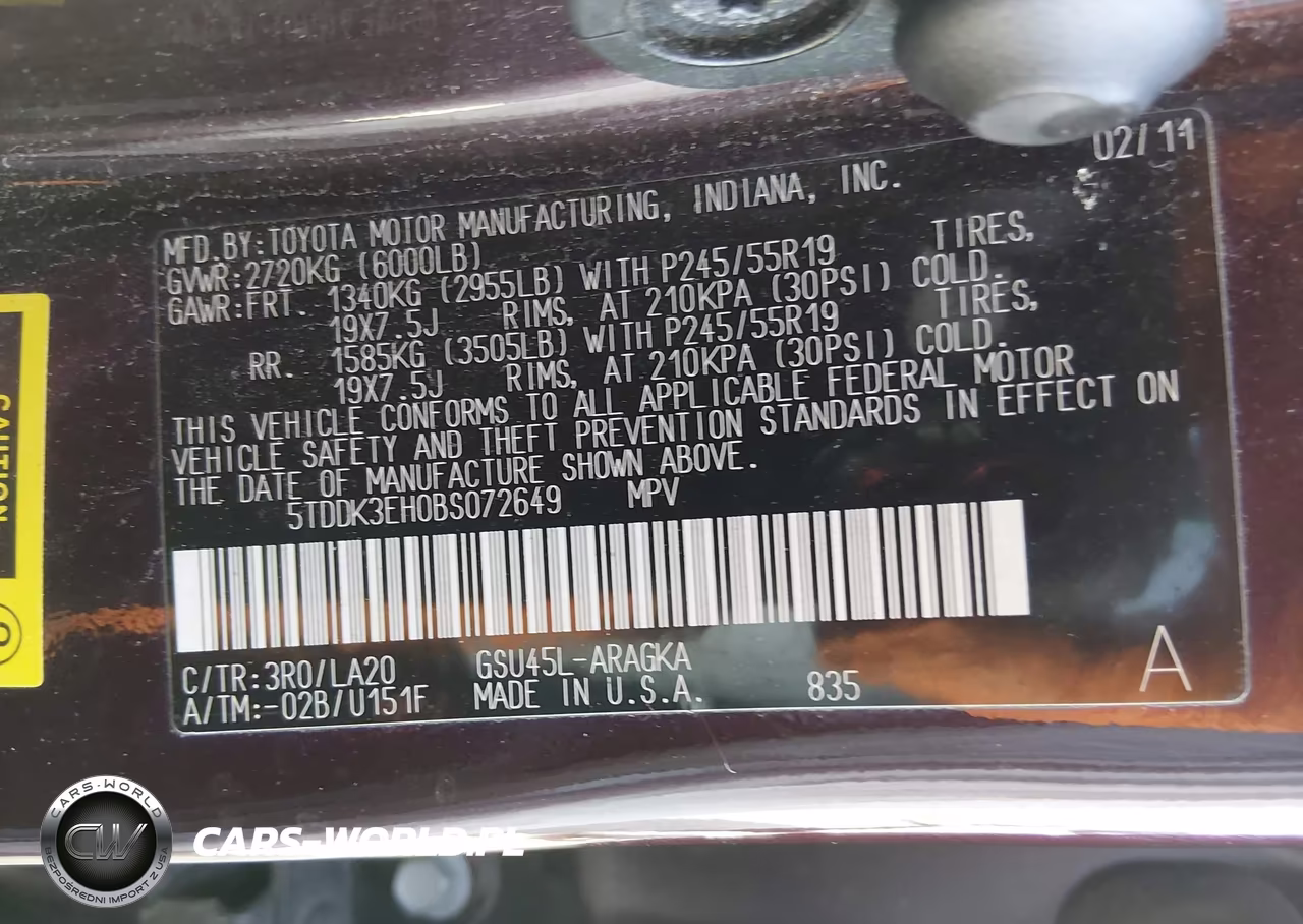 2011 Toyota Highlander Limited V6 VIN:5TDDK3EH0BS072649 - 9