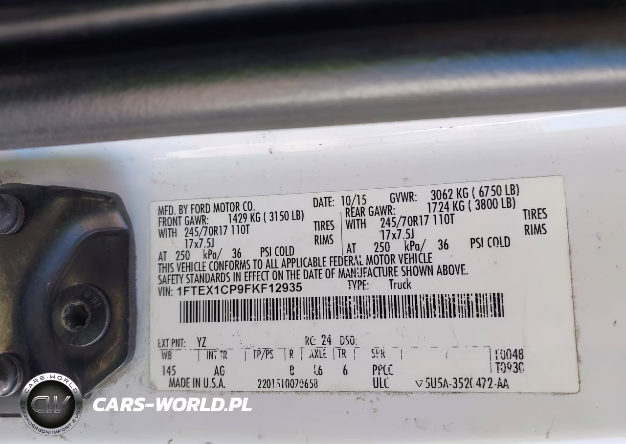 2015 Ford F-150 Xl VIN:1FTEX1CP9FKF12935 - 9