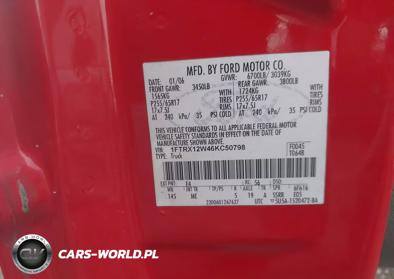 2006 Ford F-150 Stx-Xl-Xlt VIN:1FTRX12W46KC50798 - 9