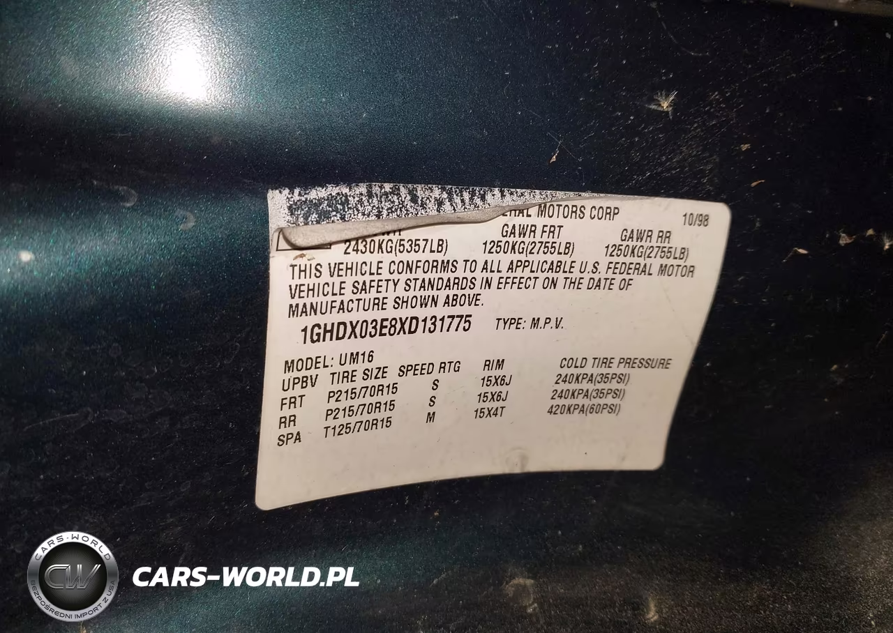 1999 Oldsmobile Silhouette Premiere Edition VIN:1GHDX03E8XD131775 - 9