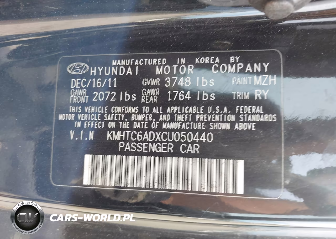 2012 Hyundai Veloster Base W-Gray VIN:KMHTC6ADXCU050440 - 9