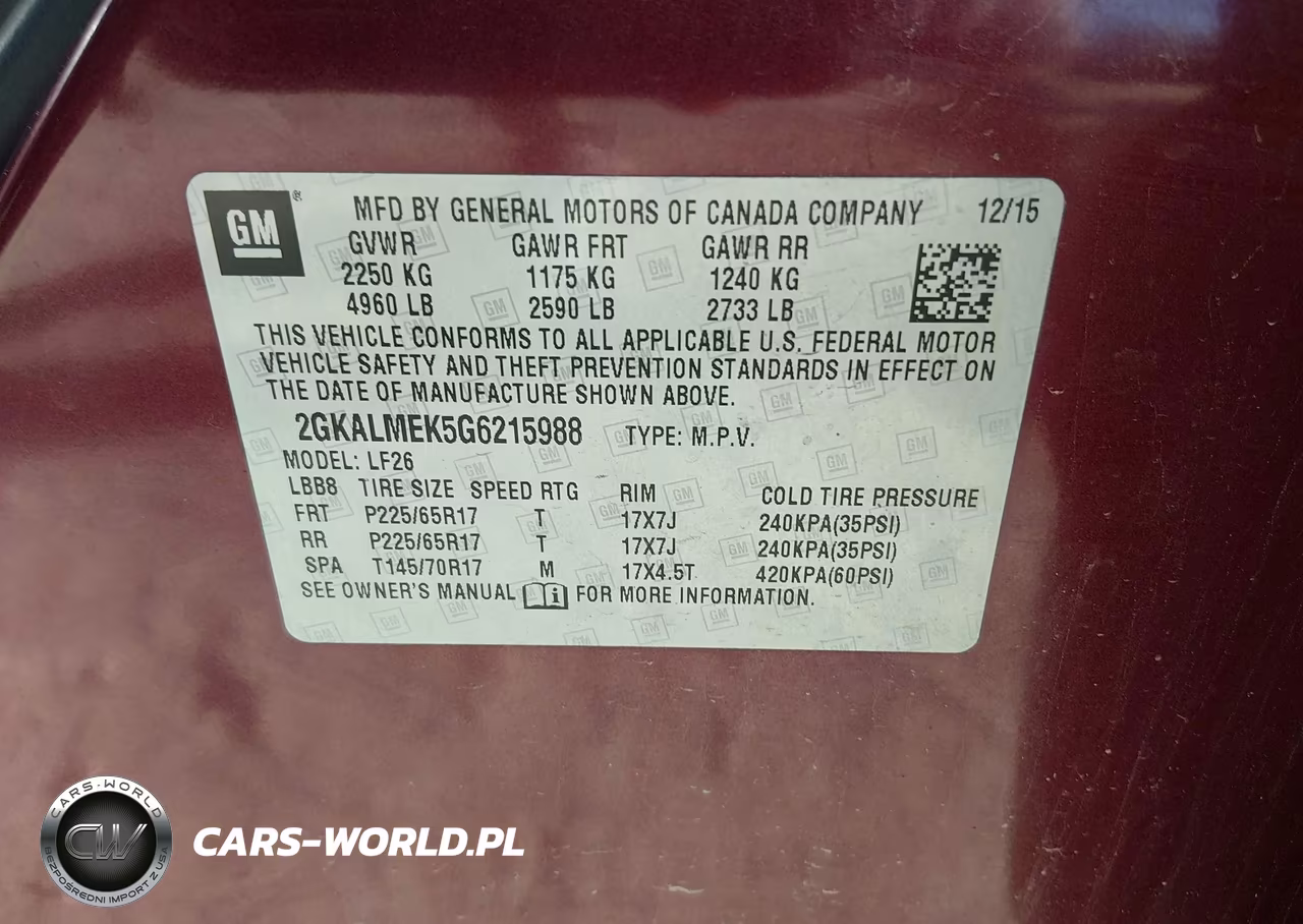 2016 GMC Terrain Sle-1 VIN:2GKALMEK5G6215988 - 9