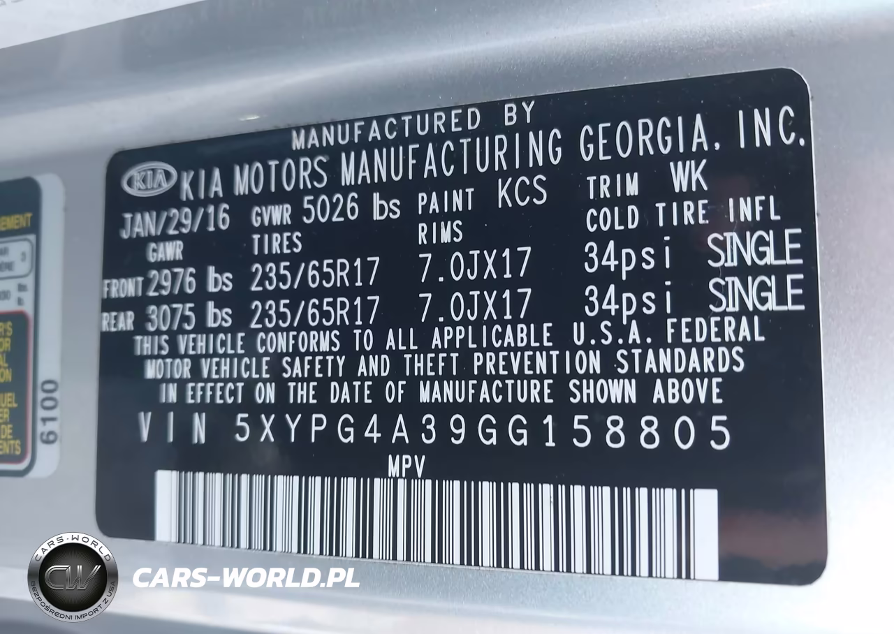 2016 Kia Sorento 2.4L Lx VIN:5XYPG4A39GG158805 - 9