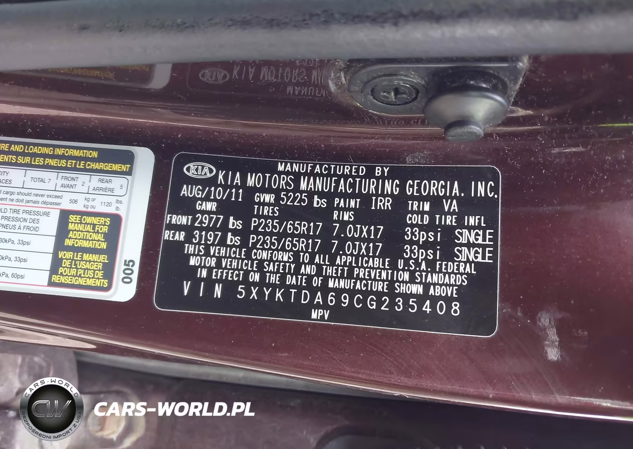 2012 Kia Sorento Lx VIN:5XYKTDA69CG235408 - 9
