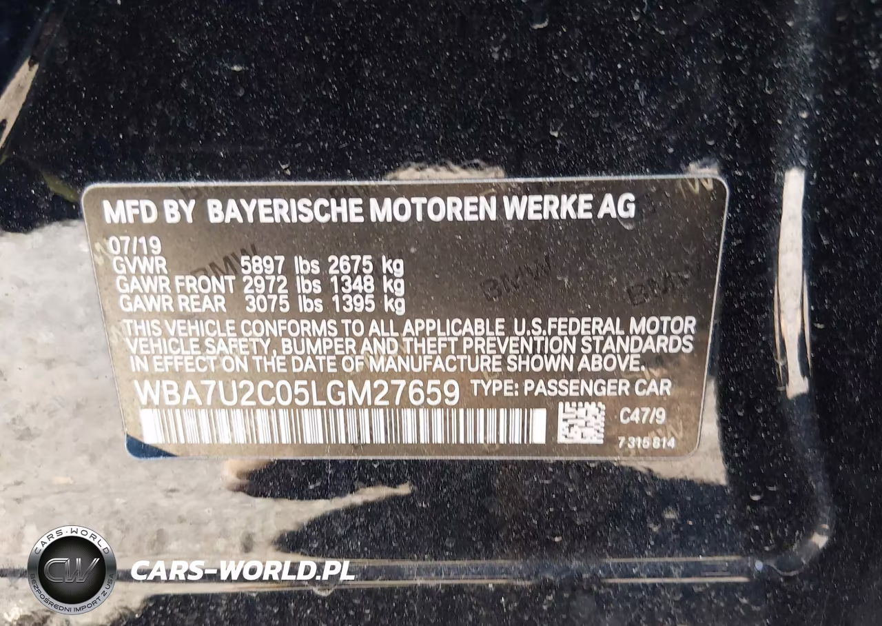 2020 BMW 750I xDrive VIN:WBA7U2C05LGM27659 - 9