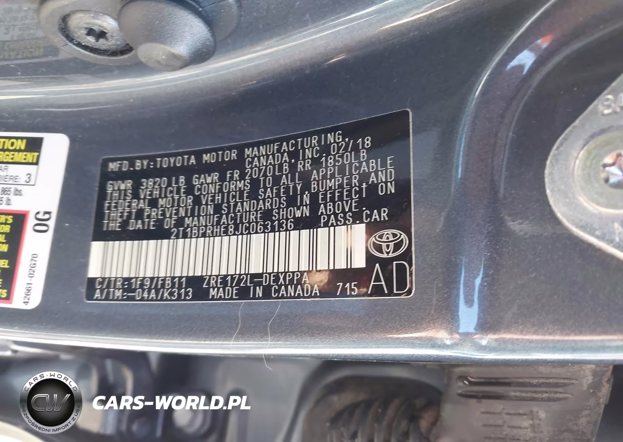 2018 Toyota Corolla Le Eco VIN:2T1BPRHE8JC063136 - 9